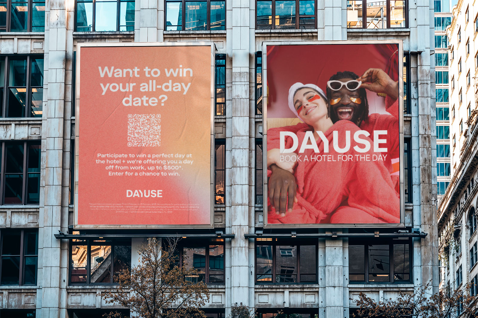 Billboard vinyl print outdoor advertising campaign for DayUse in New Jersey