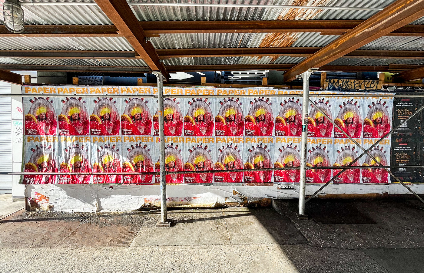 Wheatpaste poster campaign for Kerwin Frost and PAPER magazine in New Jersey