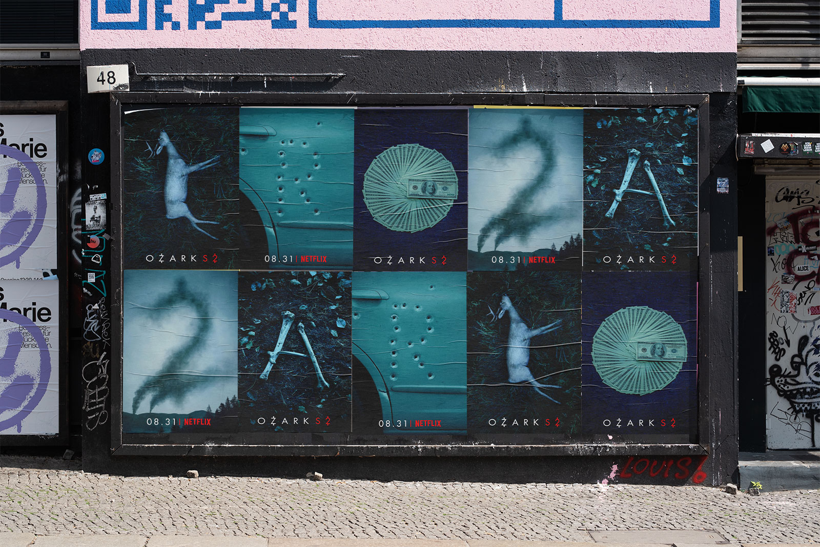 Wheatpasting New Jersey - street poster campaign for Netflix Ozark